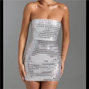 Oh Polly Embellished Bandeau Dress